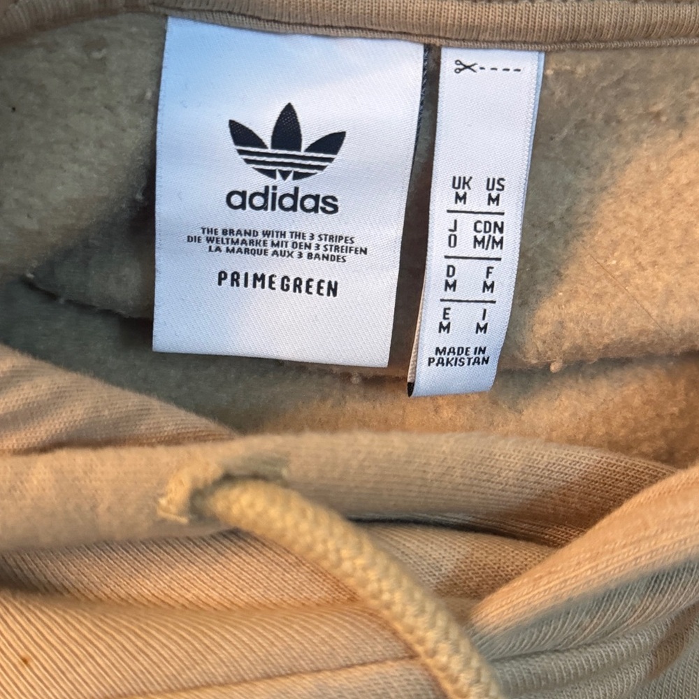 Adidas Tan Sweatshirt with Ribbed Cuffs and Hood - Picture 4 of 6